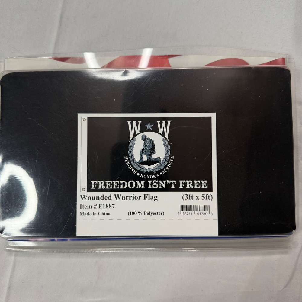 Wounded Warrior Project Flag Freedom Isnt Free 3x5 Ft Black Polyester F1887